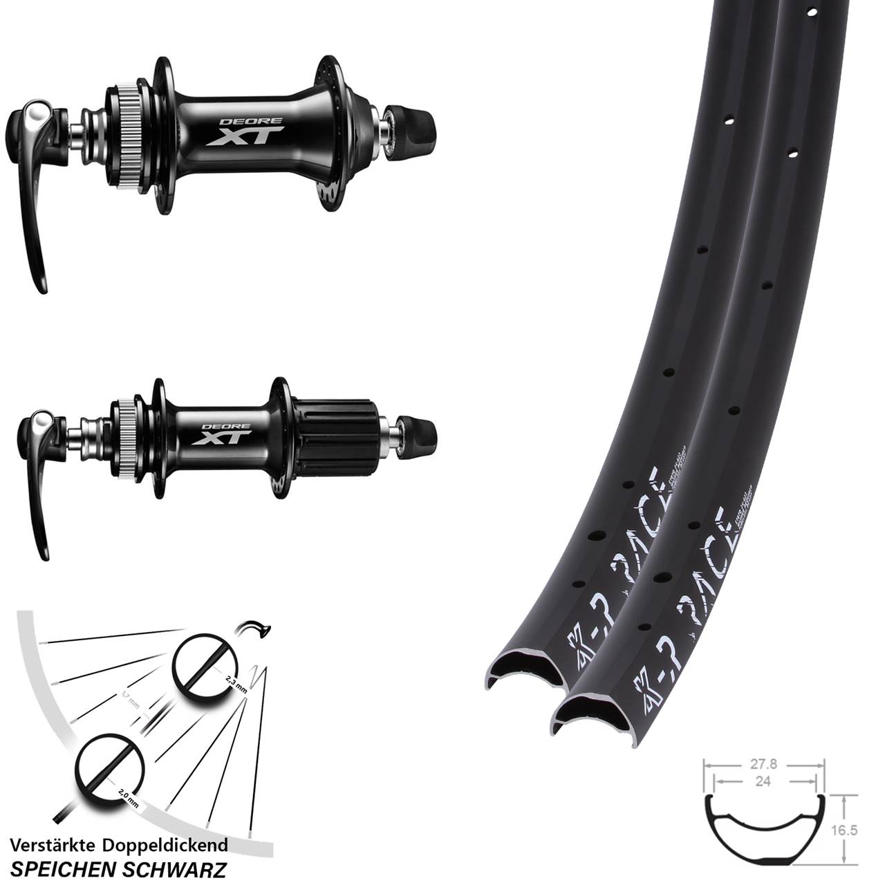 Centerlock Laufradsatz QR 29 Zoll KX-R Race Shimano FH-M8000 HB-M8000 8-11 fach