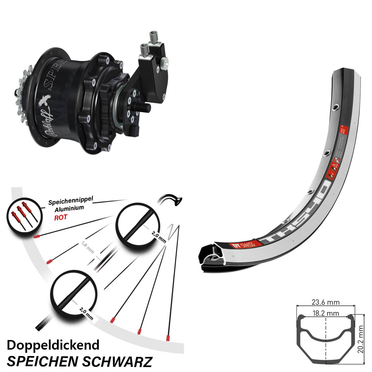 Disc Hinterrrad 28 Zoll DT Swiss TK 540 Rohloff Speedhub 500/14 TS DB OEM