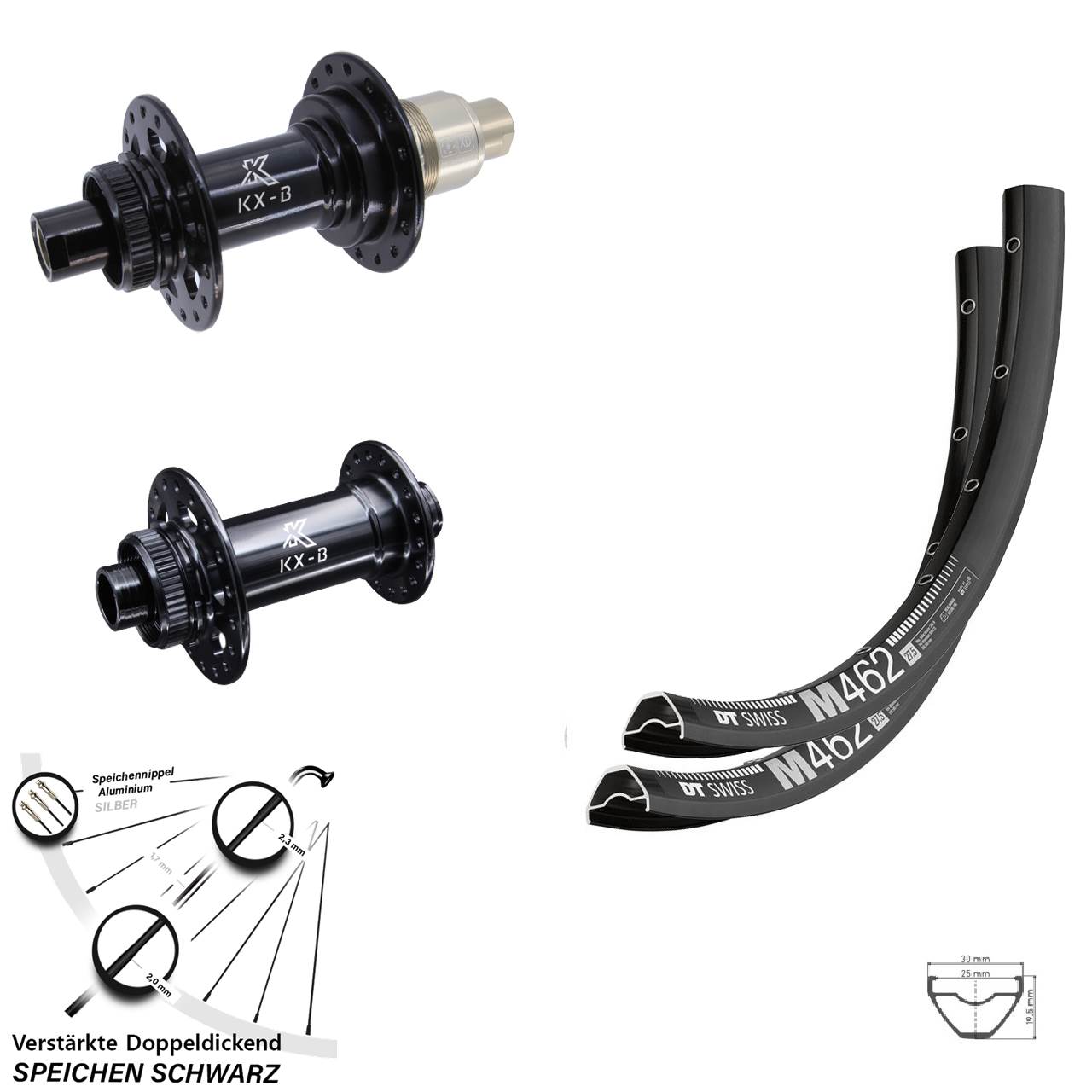 DT Swiss M462 KX-B Disc 29 Zoll Laufradsatz 15x110 12x148 Boost XD 11-12 fach