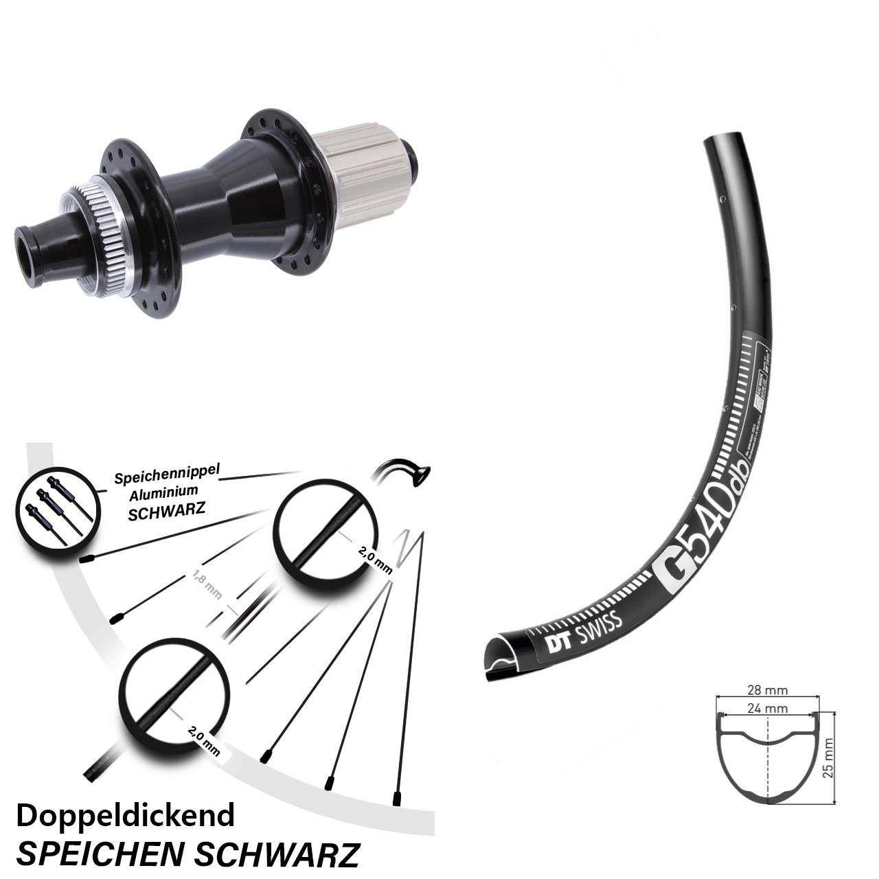 29 Zoll DT Swiss G540 Novatec CL-142 Disc Laufrad 12x142 8-12 fach