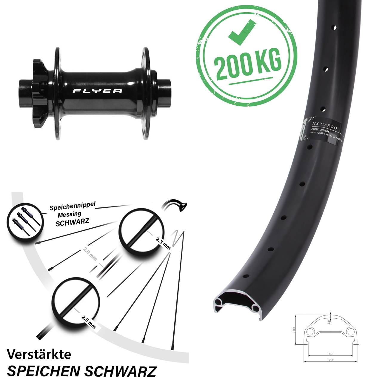 Vorderrad 6-Loch 29 Zoll KX Cargo Formula DC-711 15x110 Boost