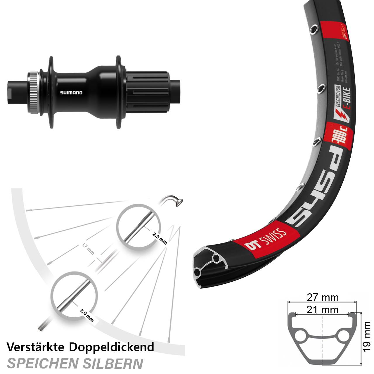 DT Swiss 545 Shimano FH-TC500-B Boost 29 Zoll Disc Hinterrad 12x148 8-11 fach