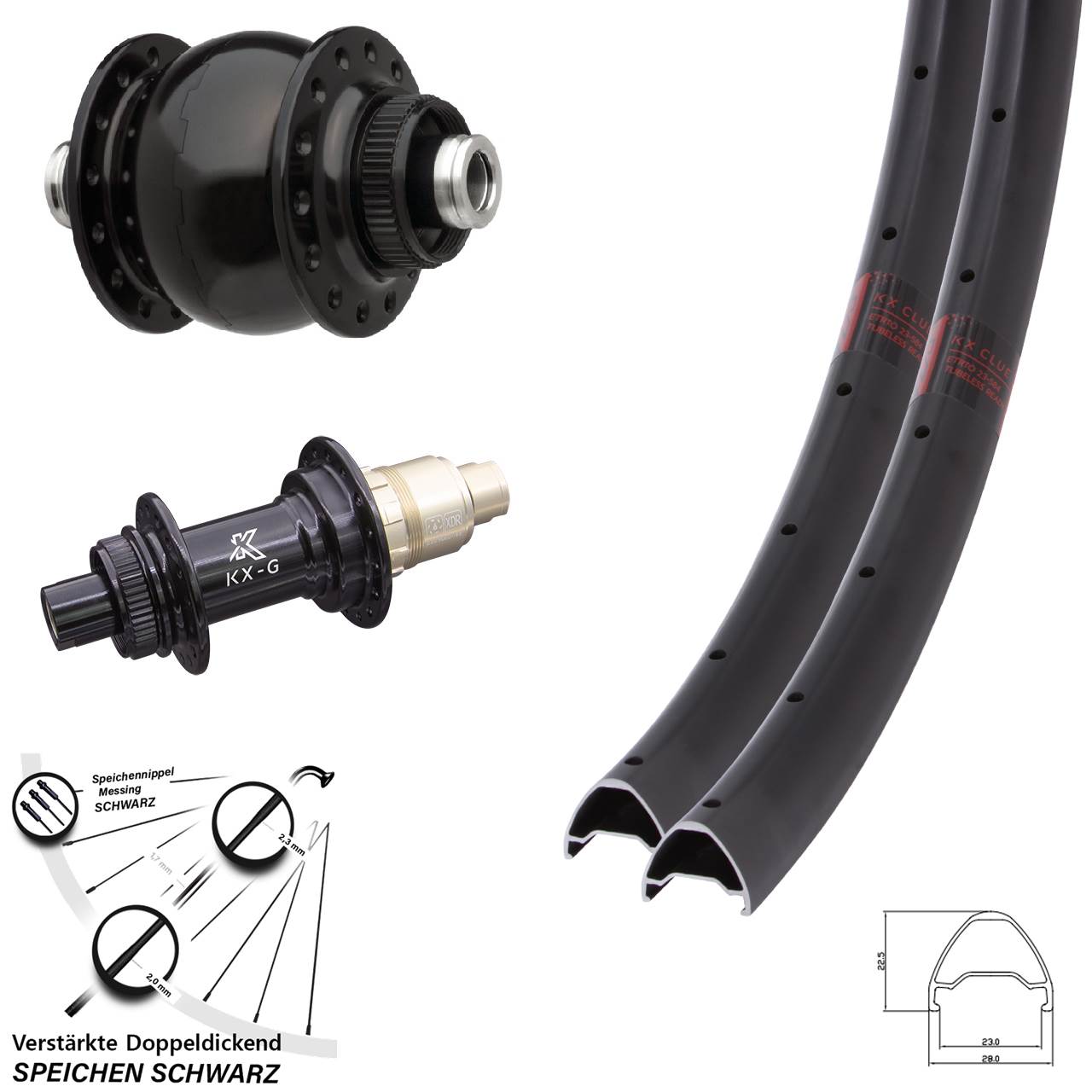 KX-G Clue SON delux 28 Zoll Laufradsatz Centerlock 12x100/142 SRAM XDR