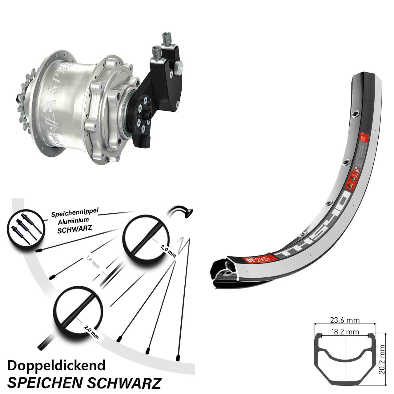 28 Zoll Hinterrad DT Swiss TK 540 Rohloff Speedhub CC OEM DB