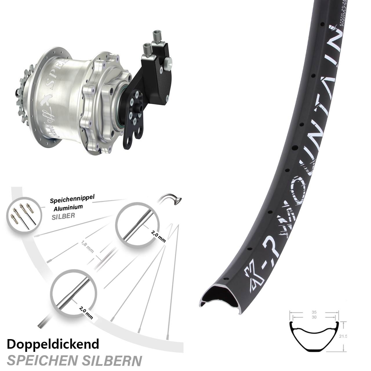 Disc Hinterrrad 29 Zoll KX-R Mountain Rohloff Speedhub CC DB