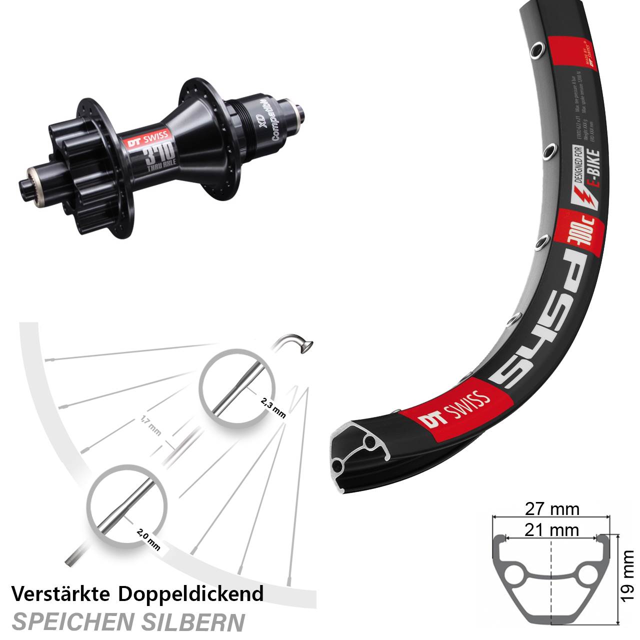 Disc Hinterrad 28 Zoll 545d DT Swiss 370 SRAM XD für Schnellspanner
