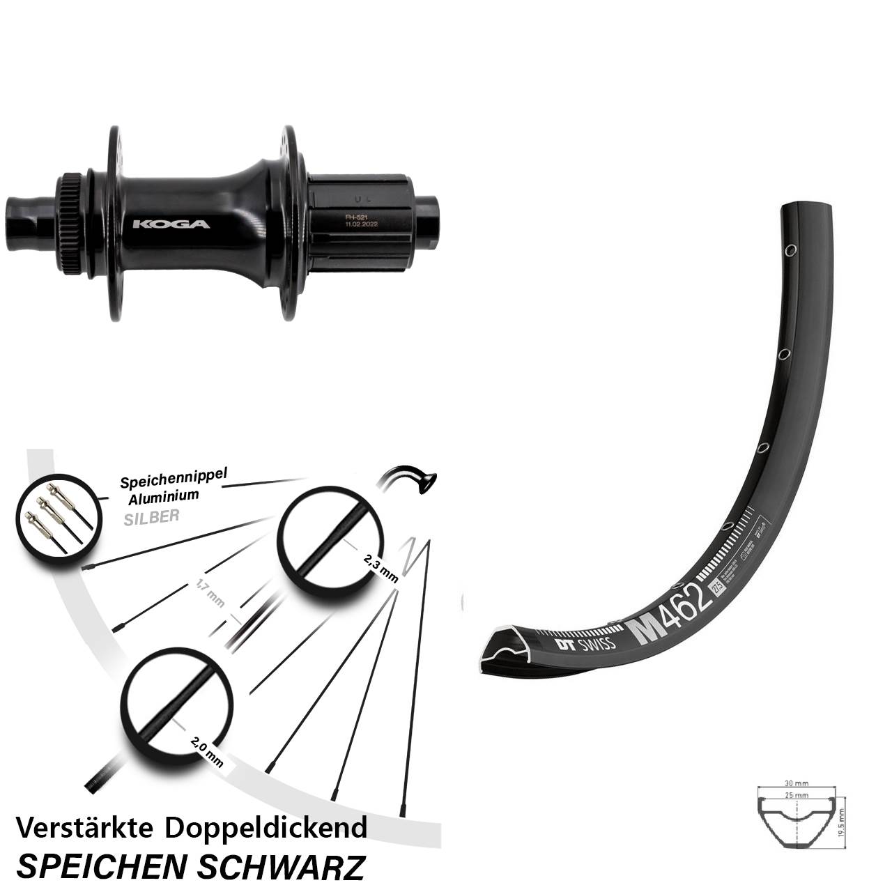 Disc Laufrad 12x148 29 Zoll DT Swiss M 462 Formula ECT-148S 8-11 fach HG