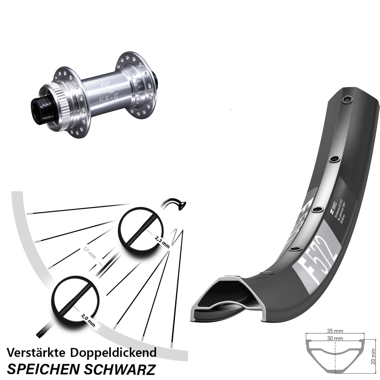 Disc Vorderrad 15x100 29 Zoll DT Swiss F572 KX-G