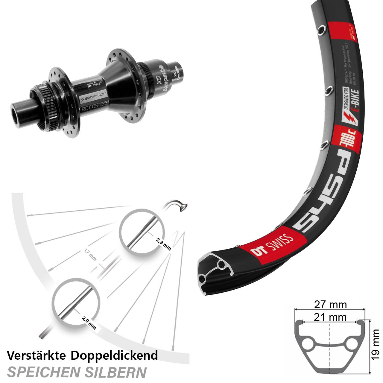 Disc Hinterrad 29 Zoll DT Swiss 545 DT Swiss 370 SRAM XD 12x142