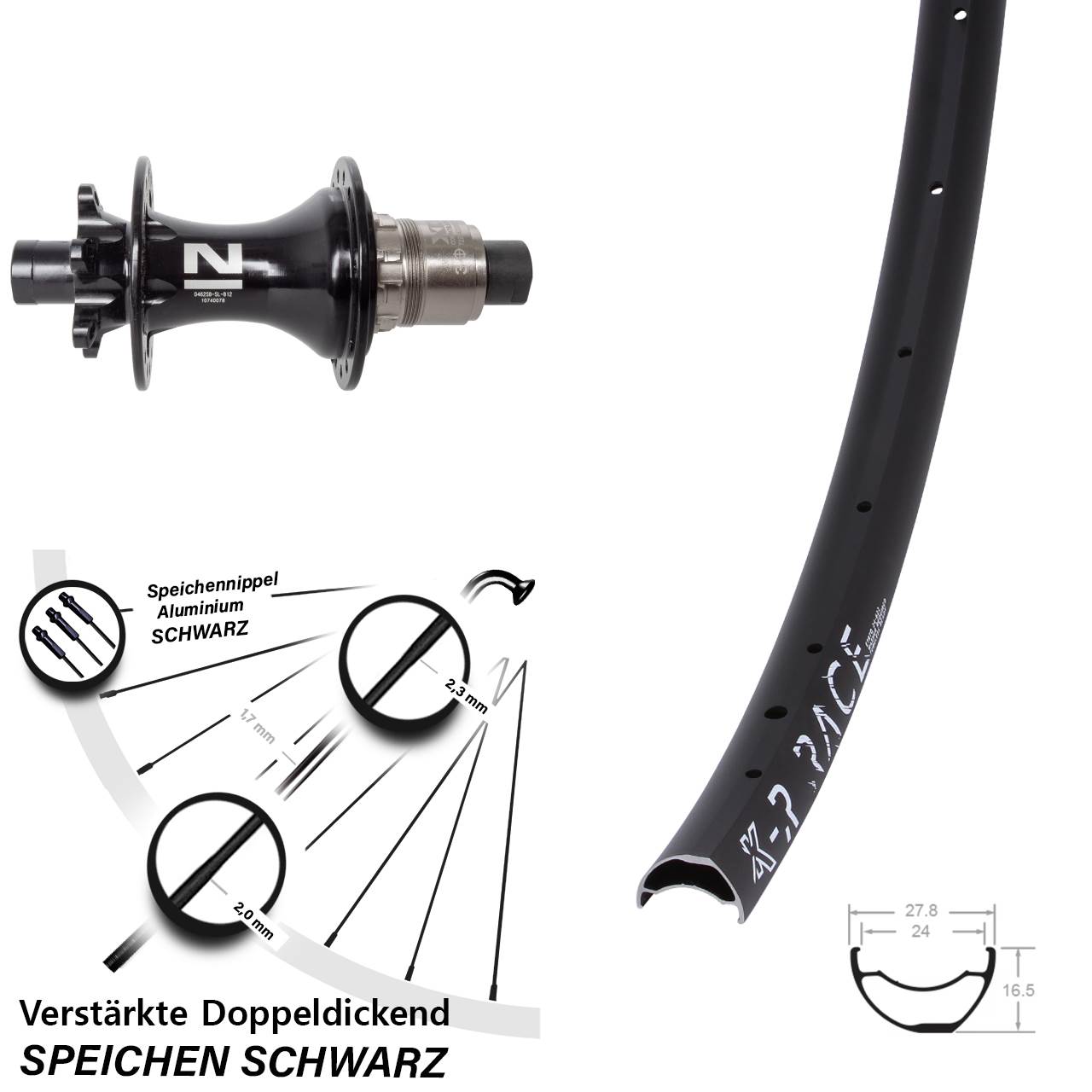 Disc Hinterrad 12x148 28 Zoll KX-R Race Novatec D462SB SRAM XD