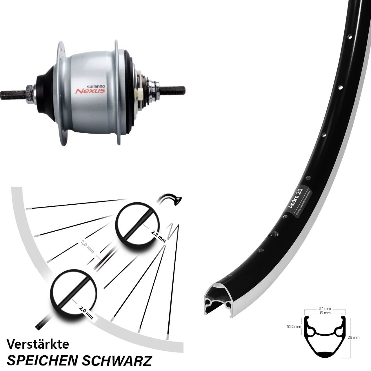 Hinterrad 28 Zoll schwarz