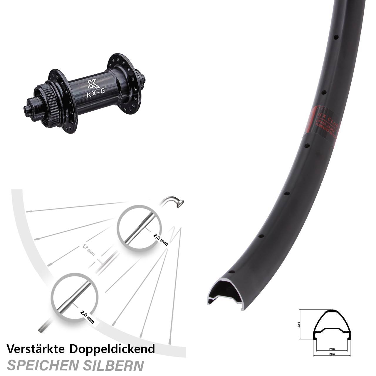 Disc Vorderrad QR 28 Zoll KX-G Clue