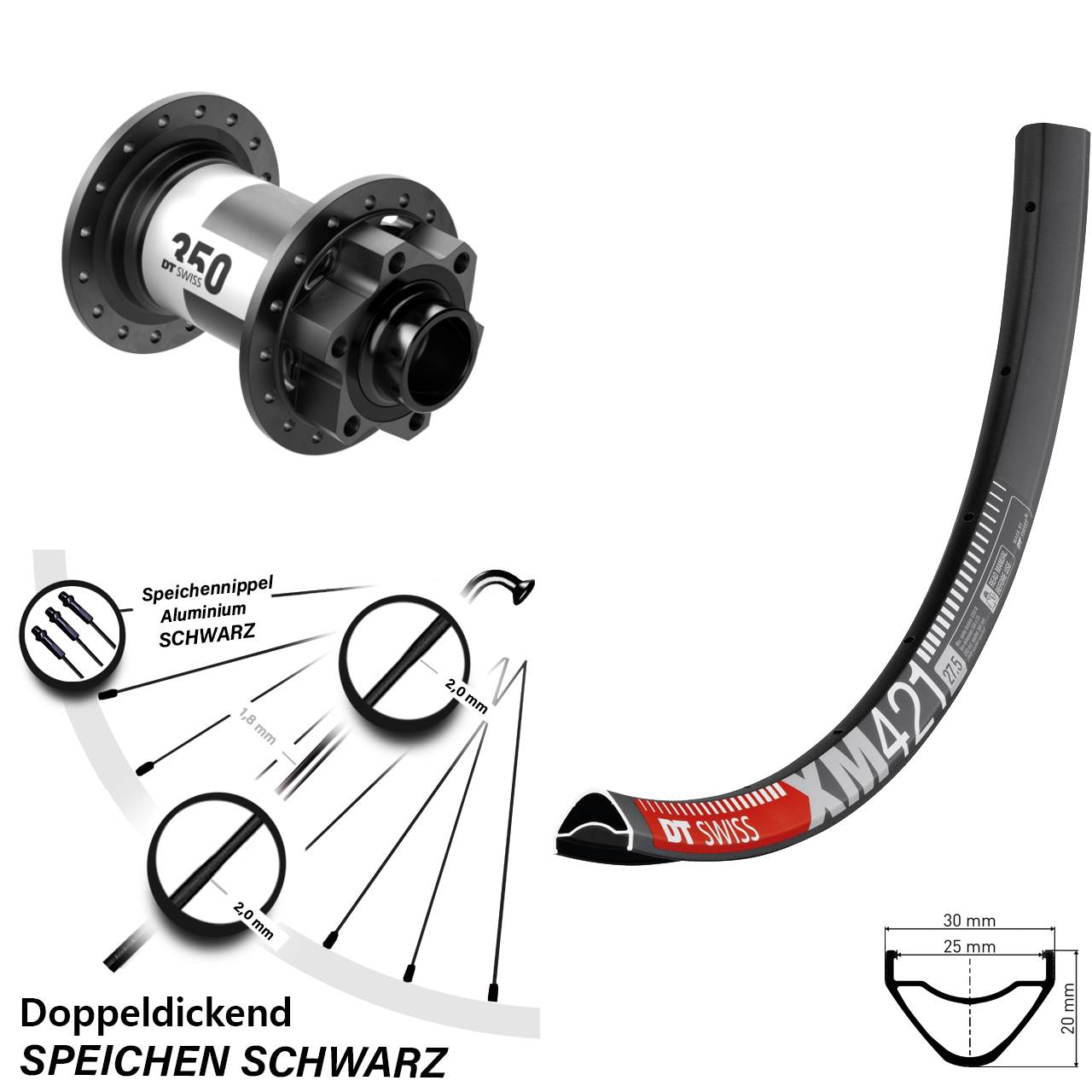 Disc Laufrad 20x110 Boost 29 Zoll DT Swiss XM 421 350