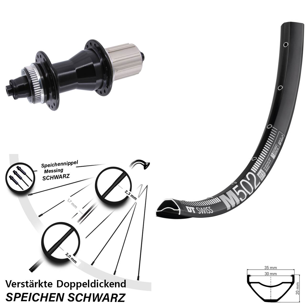 DT Swiss M502 Novatec CL-135 29 Zoll Centerlock Hinterrad für Schnellspanner 8-12 fach HG