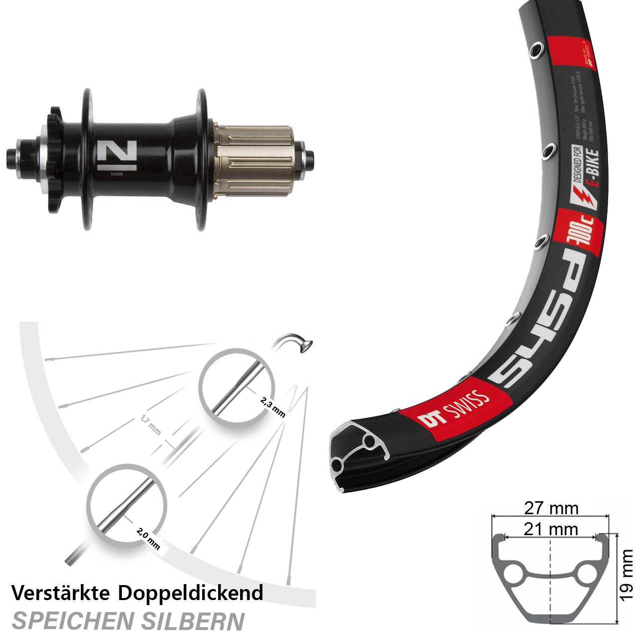 DT Swiss 545d Novatec D042 28 Zoll Disc Laufrad für Schnellspanner 8-11 fach