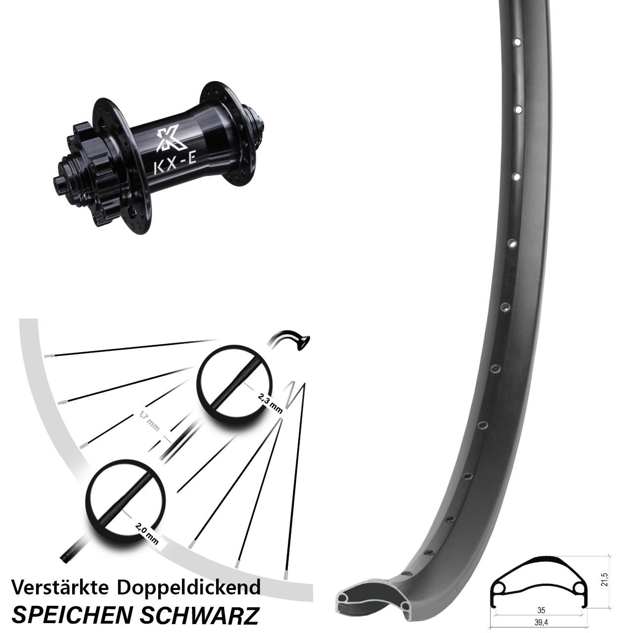 29 Zoll Ambrosio E35 KX-E Heavy Duty Disc Laufrad für Schnellspanner