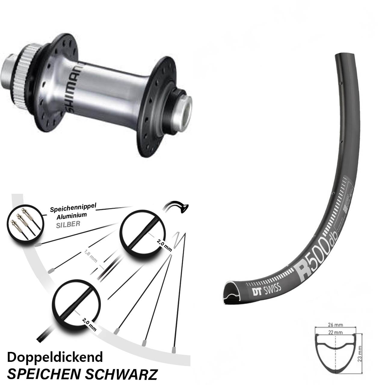 Shimano HB-RS770 Vorderrad 28 Zoll DT Swiss R 500