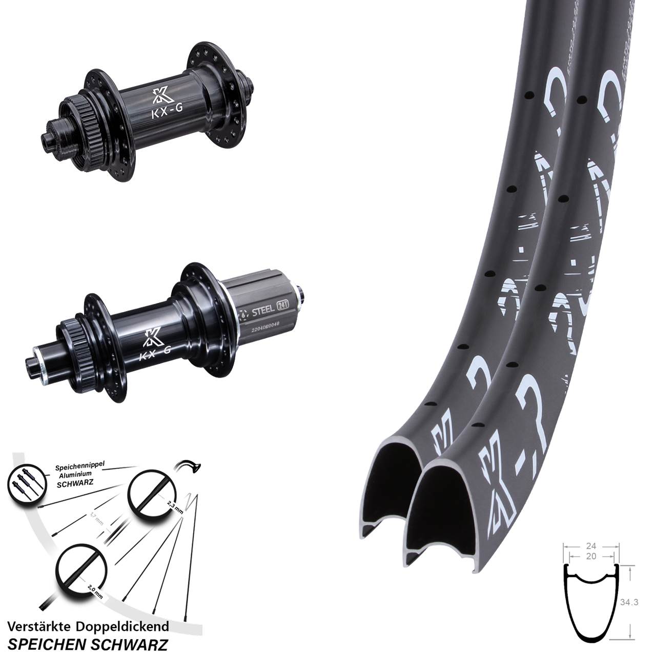 KX-R GS Road 29 Zoll Disc Laufrad-Satz QR 8-12 fach