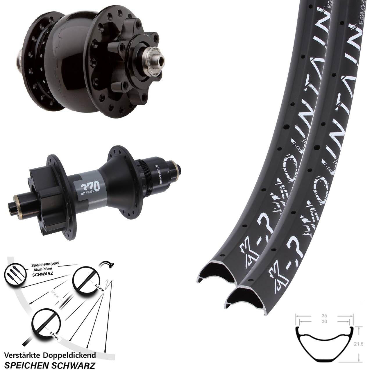 6-Loch Laufradsatz 29 Zoll KX-R Mountain DT Swiss 370 SON 28 XD 11-12 fach QR