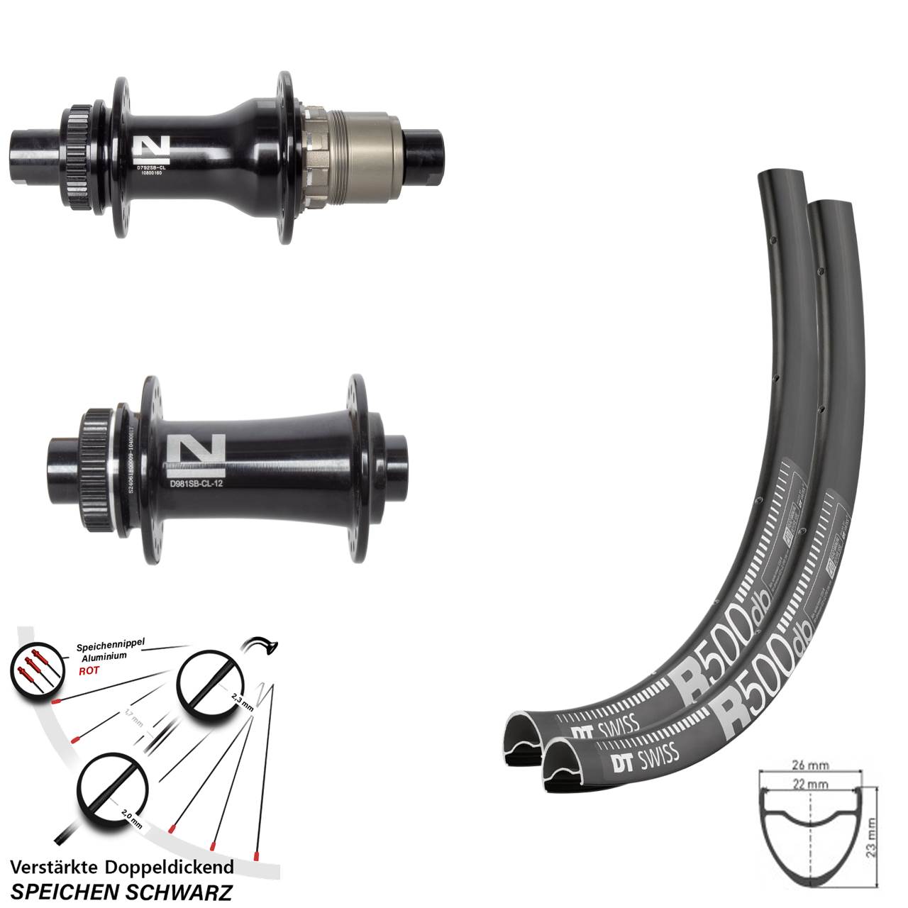 DT Swiss R500 Novatec Centerlock Laufradsatz 29 Zoll 12x100/142
