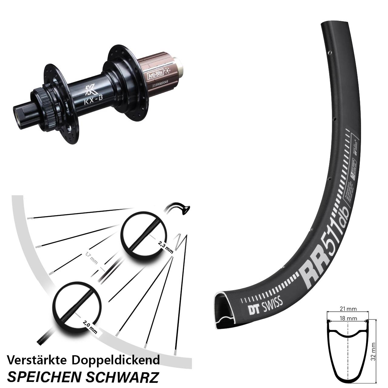 Boost Disc Hinterrad 12x148 28 Zoll DT Swiss RR 511 KX-B 8-12 fach