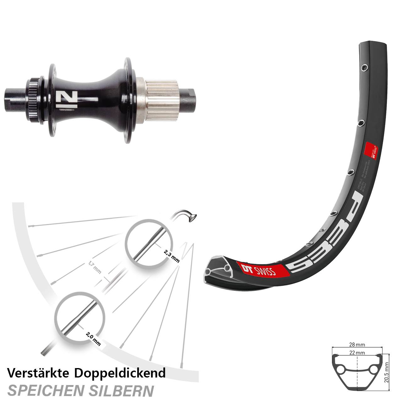 Hinterrad Centerlock 12x148 26 Zoll DT Swiss 533d Novatec D462 Shimano Micro Spline