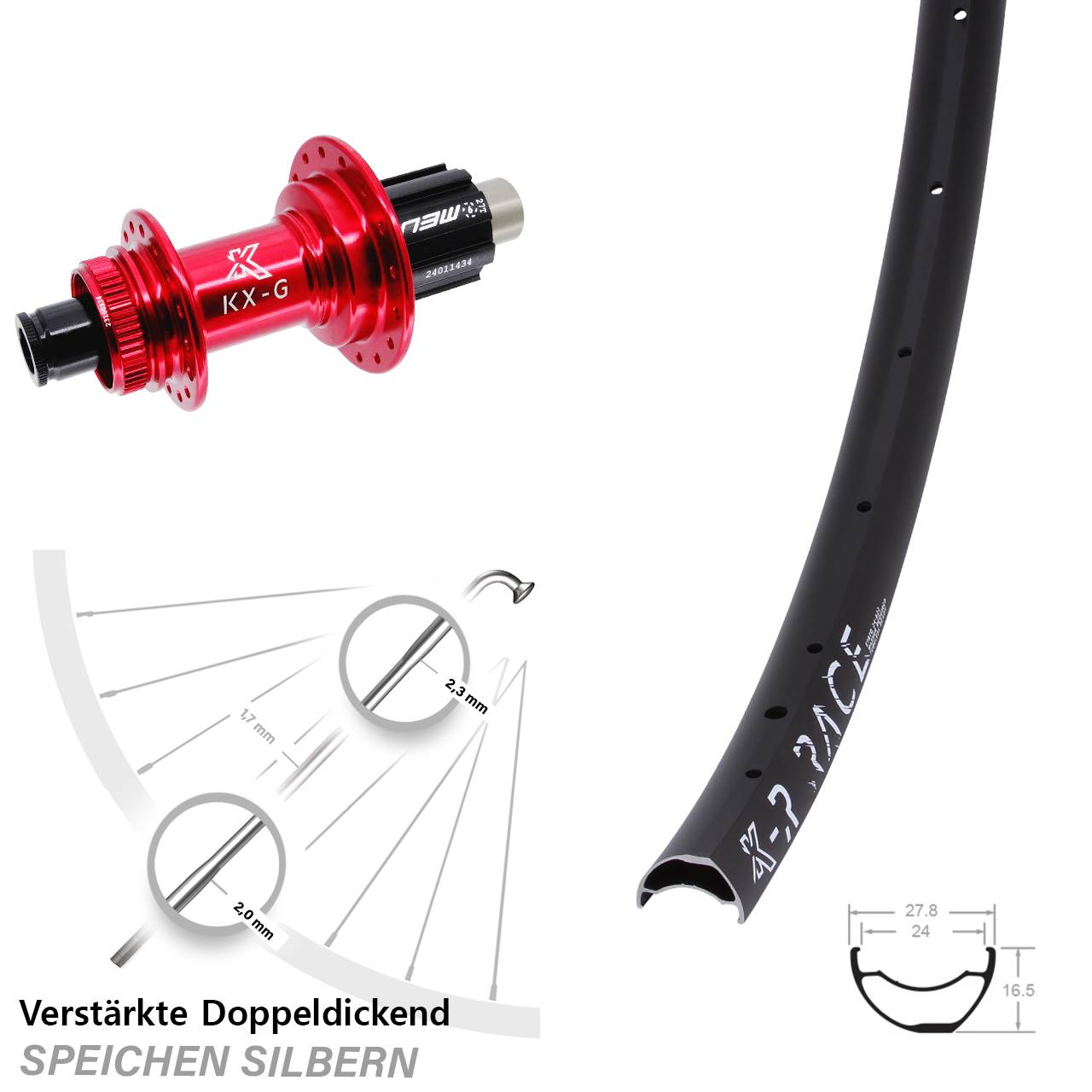Disc Laufrad 29 Zoll KX-GR Race rot Campagnolo N3W 12x142