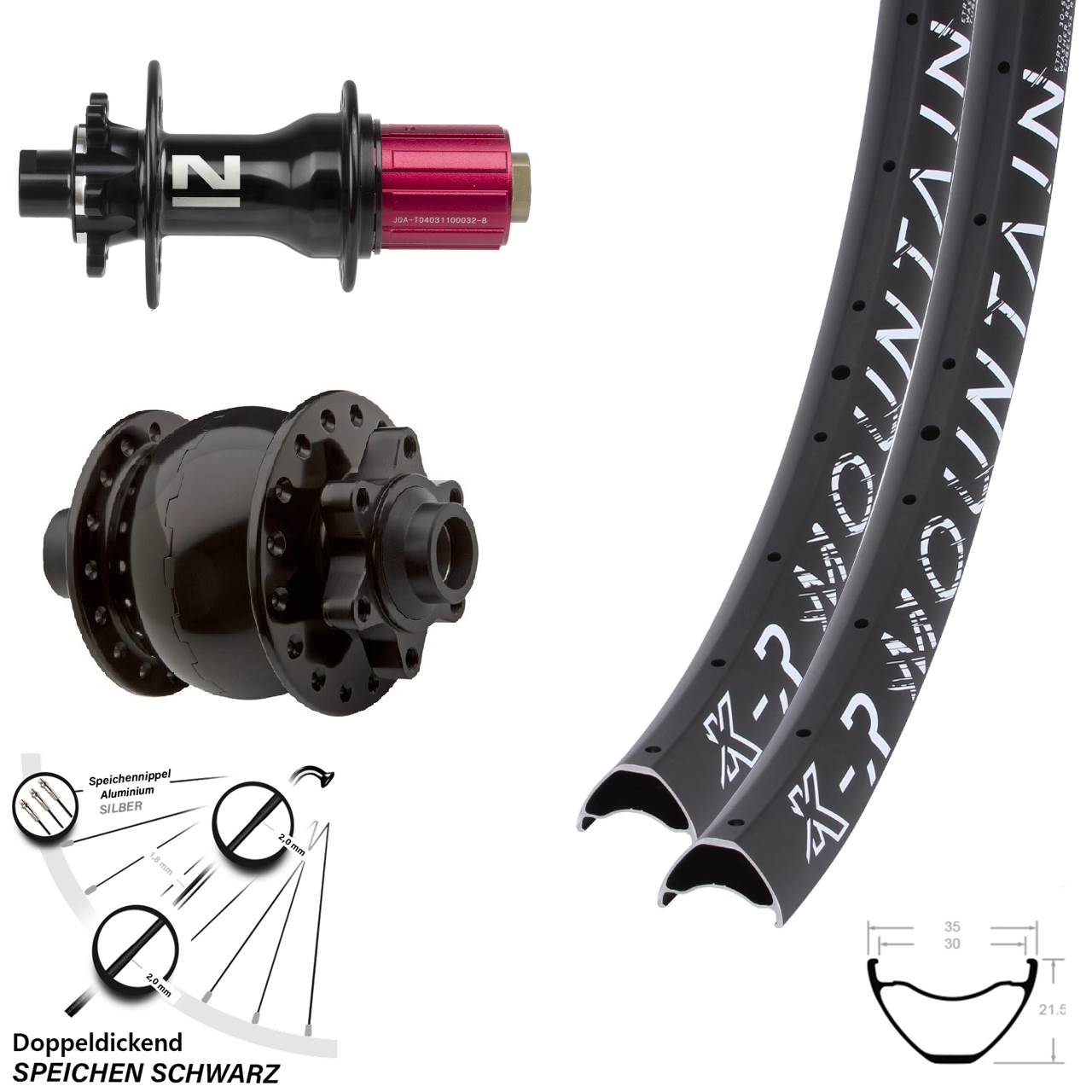 29 Zoll KX-R Mountain Novatec Superlight SON 28 6-Loch Laufradsatz 15x100 12x142 8-12 fach