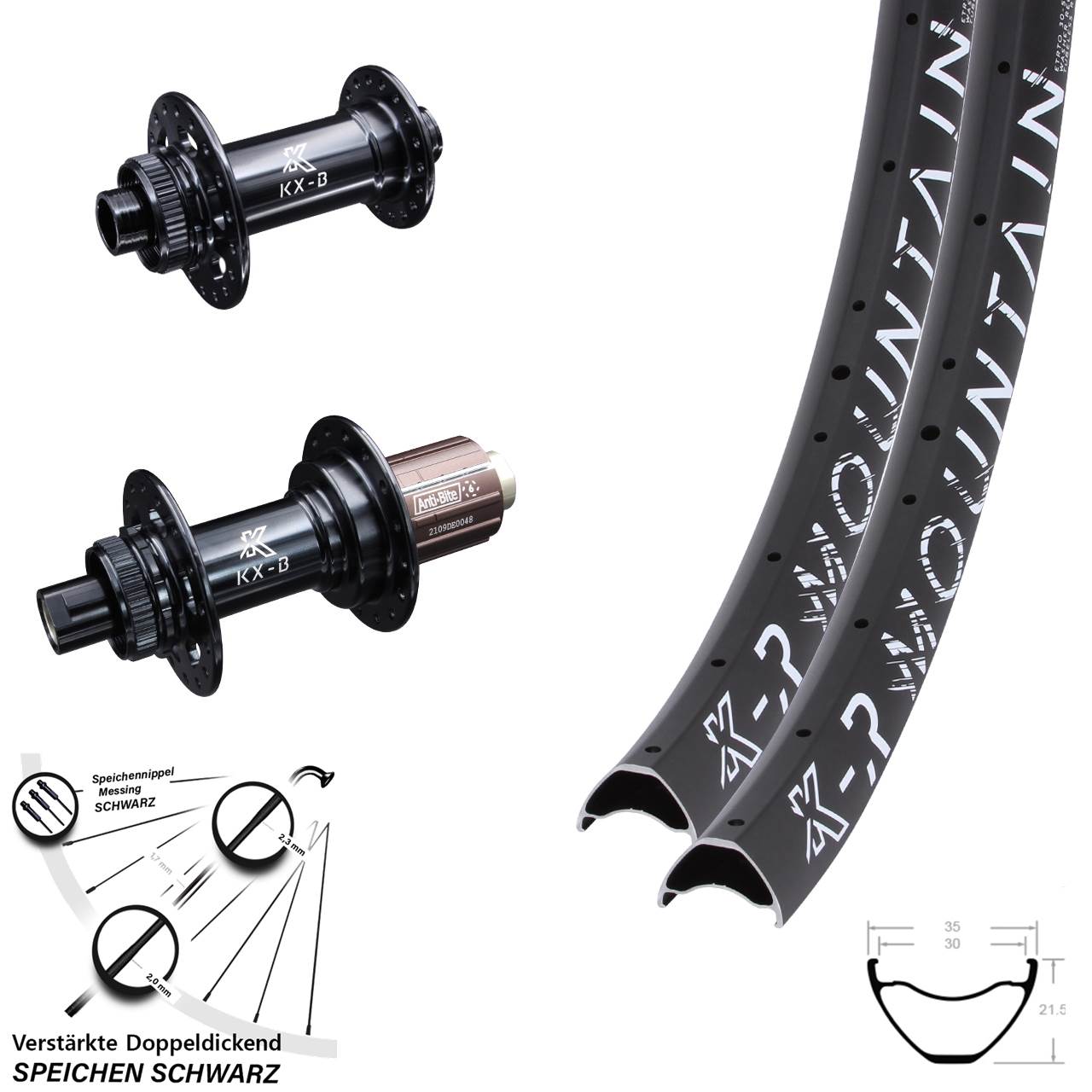 Laufrad-Satz 29 Zoll KXR-B Mountain Road 8-12 fach HG 12x110/148