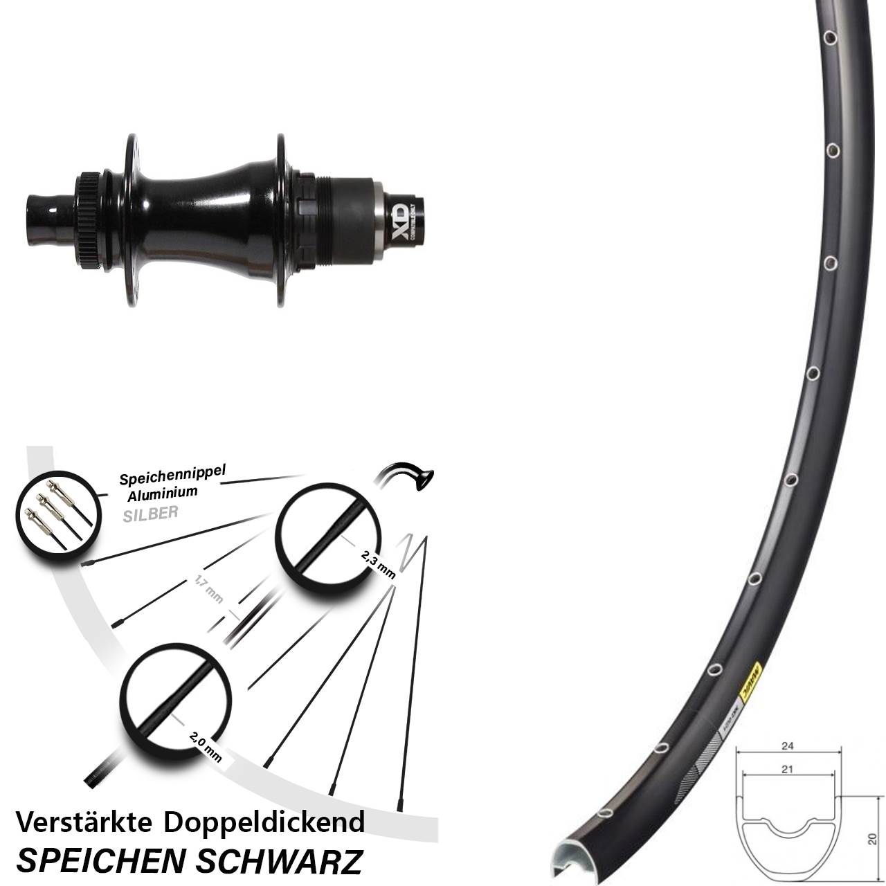 29 Zoll Mavic XC621 Formula CL142S Centerlock Hinterrad 12x142 SRAM XD