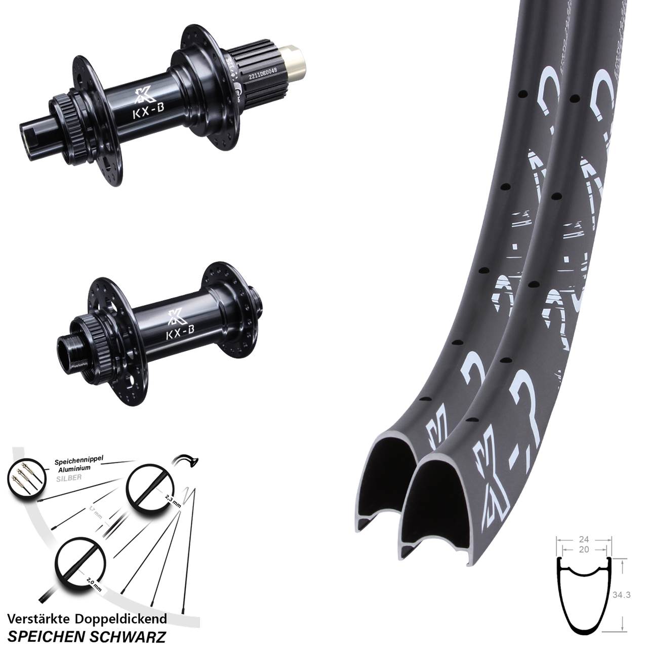 Boost Disc Laufradsatz 12x110/148 28 Zoll KX-BR Road Shimano Micro Spline