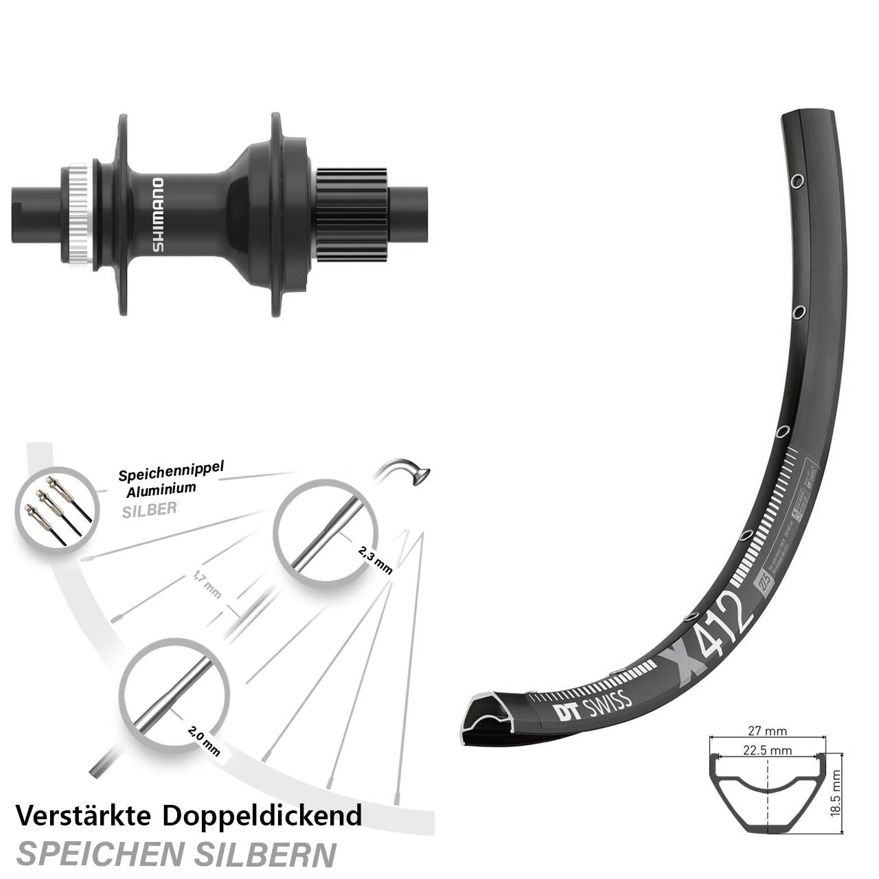 DT Swiss X412 FH-MT410 29 Zoll Disc Hinterrad 12x142 Micro Spline