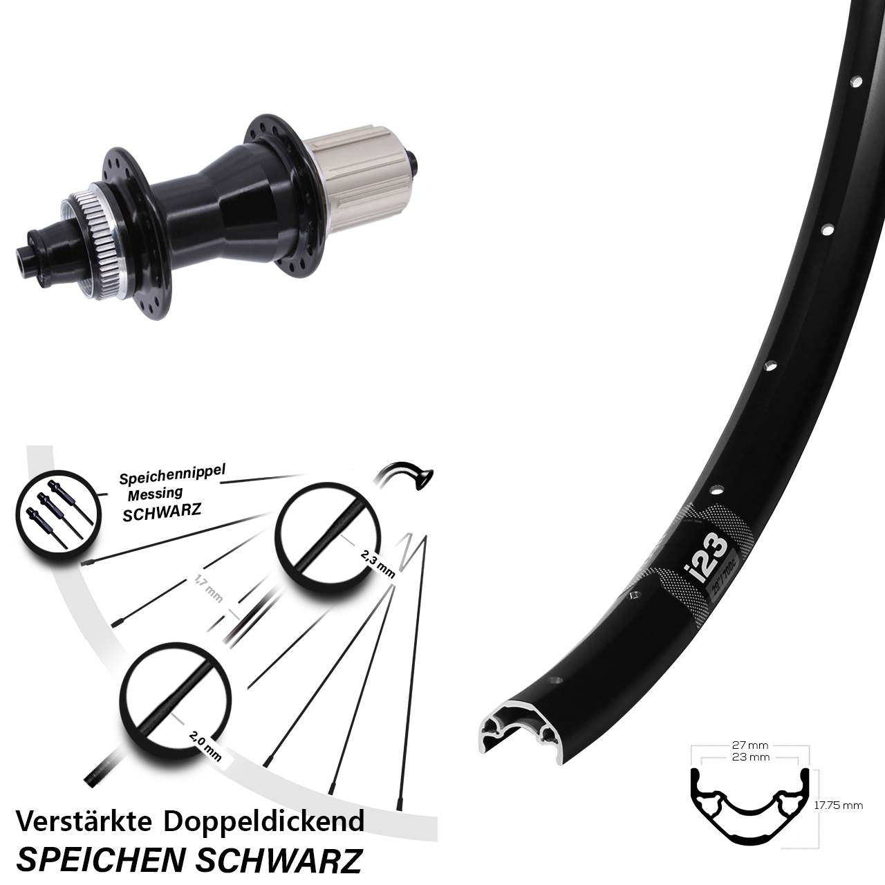 29 Zoll WTB i23 ST Novatec CL135 Hinterrad Centerlock QR 8-12 fach