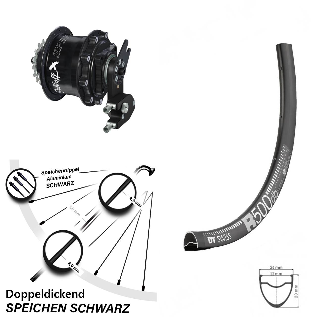 Rohloff Hinterrad CC DB OEM2 DT Swiss R500 28 Zoll