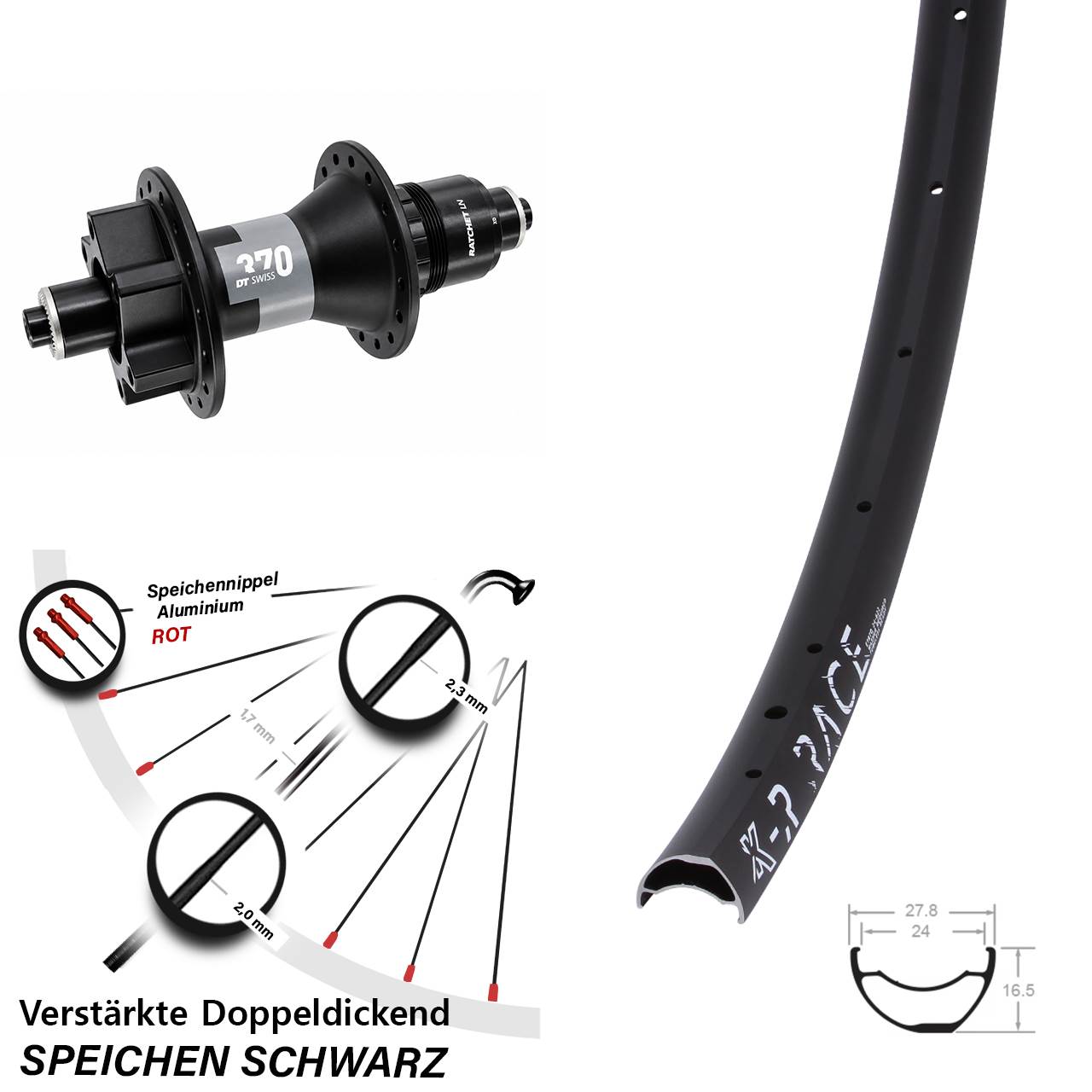 Boost Disc Hinterrad für Schnellspanner 29 Zoll KX-R Race DT Swiss 370 XD 11-12 fach
