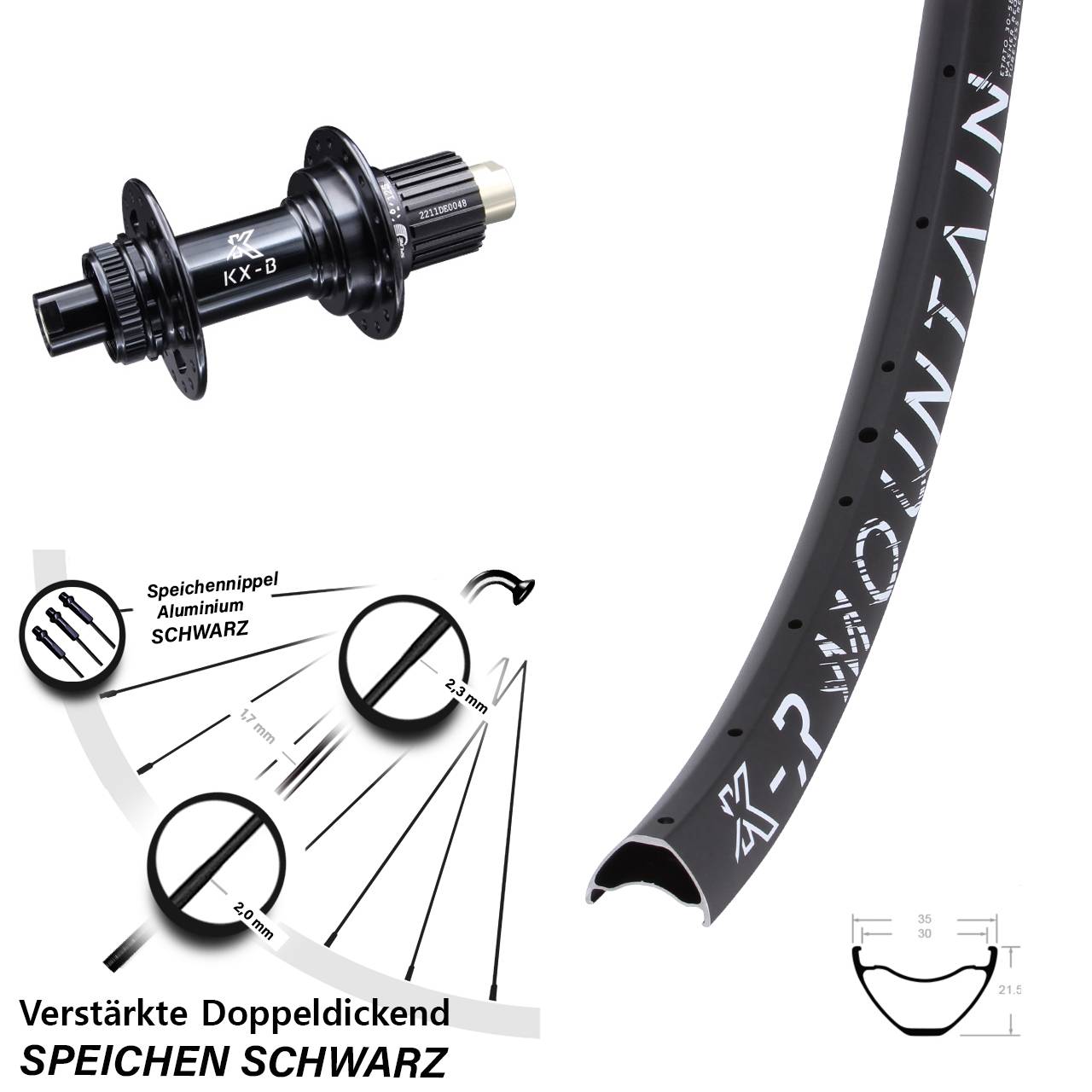 Boost Disc Hinterrad 12x148 29 Zoll KX-R Mountain verstärkt Micro Spline