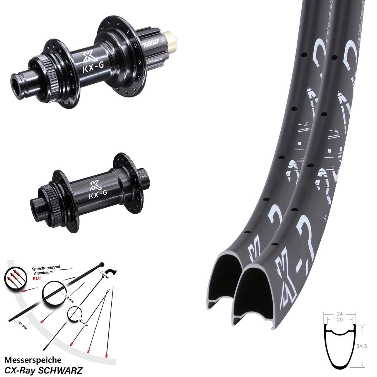 Disc Laufrad-Satz 12x100/142 28-29 Zoll KXR-G Road Campagnolo N3W CX-Ray