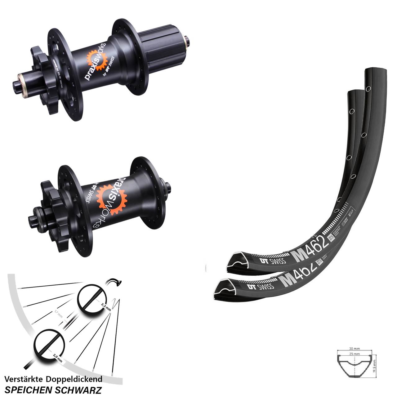 Disc Laufradsatz 29 Zoll DT Swiss M 462 350 QR 11-fach 8-11 fach