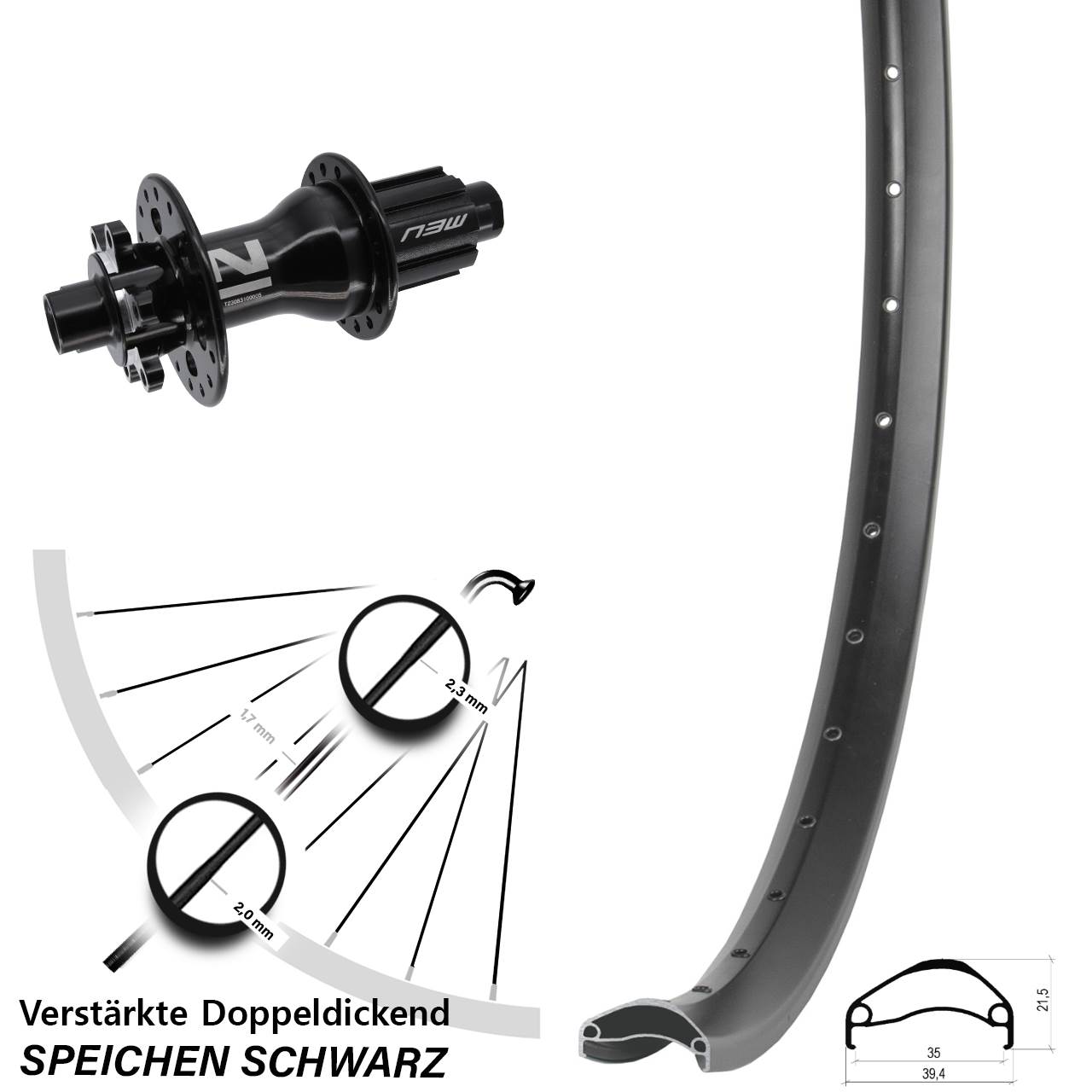 Ambrosio E35 Novatec D792 27,5 Zoll Disc Laufrad 12x142 Campa N3W