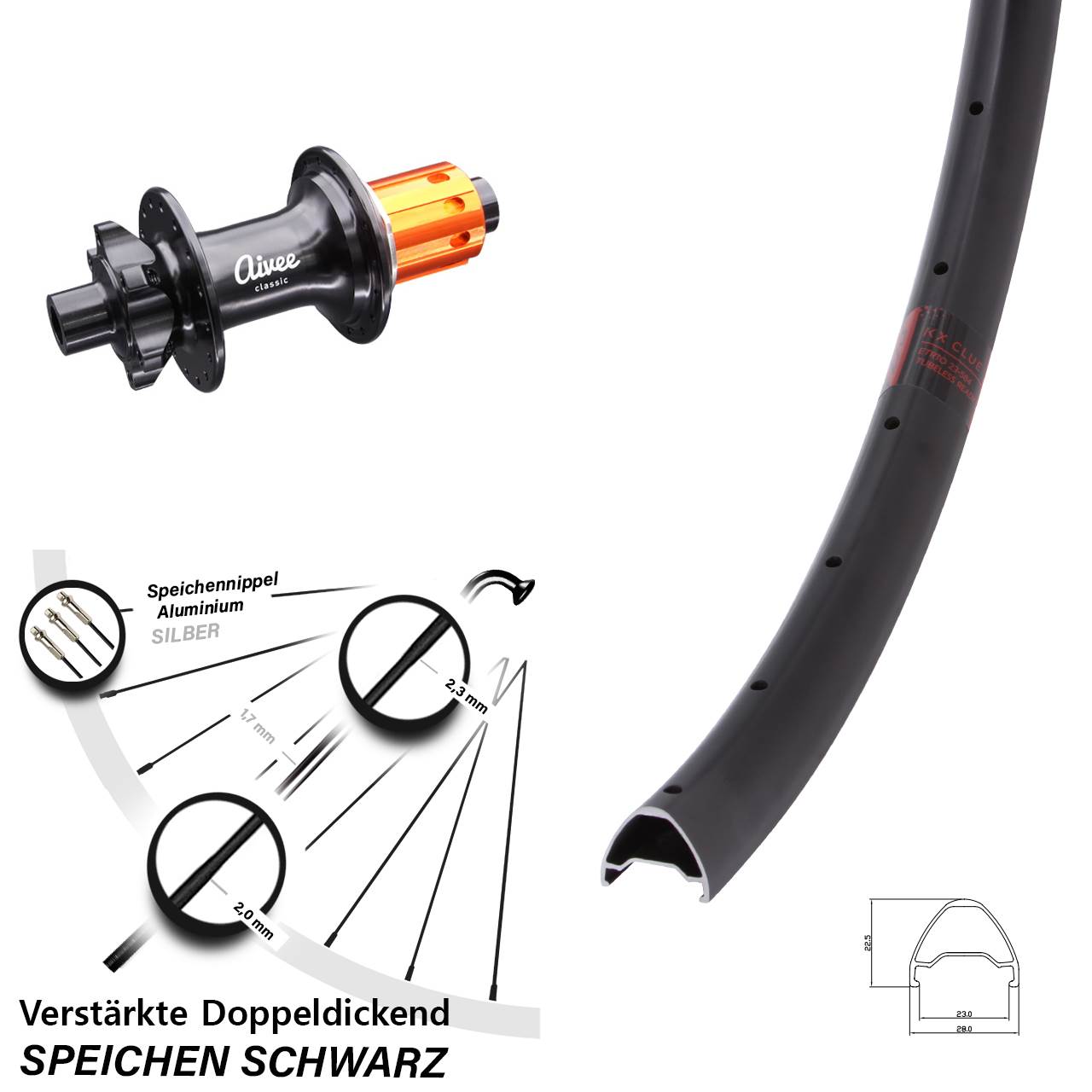 Disc Laufrad 27,5 Zoll KX Clue Aivee Classic 8-12 fach 12x148