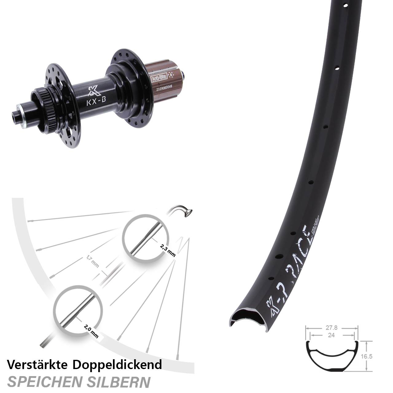 Disc Hinterrad für Schnellspanner 29 Zoll KX-BR Race 8-12 fach HG