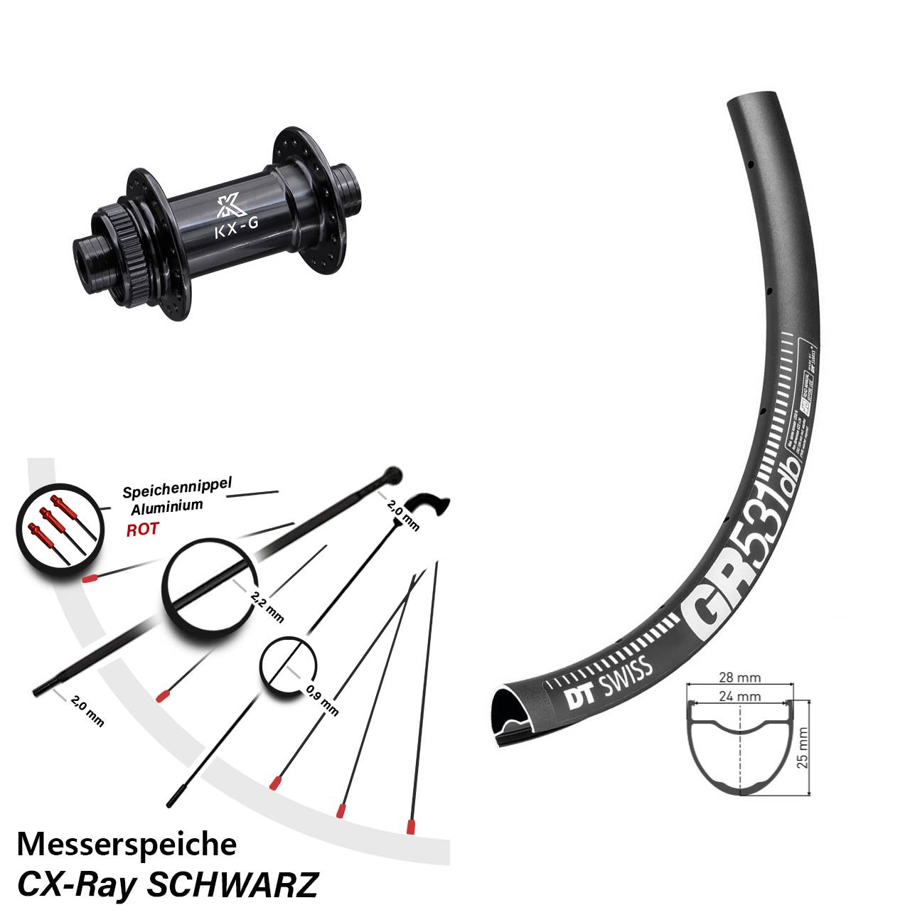 Disc Laufrad 29 Zoll DT Swiss GR531 KX-G 12x100 CX-Ray
