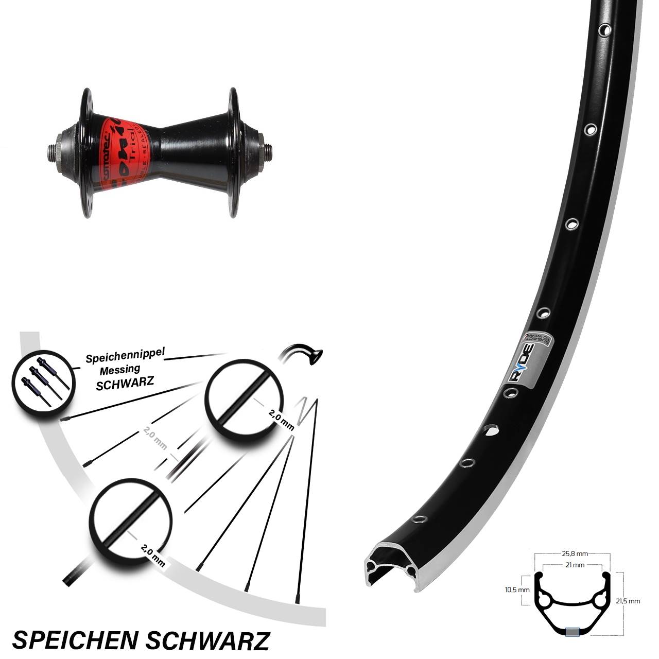 Ryde ZAC 421 Formula Conic 26 Zoll Laufrad QR