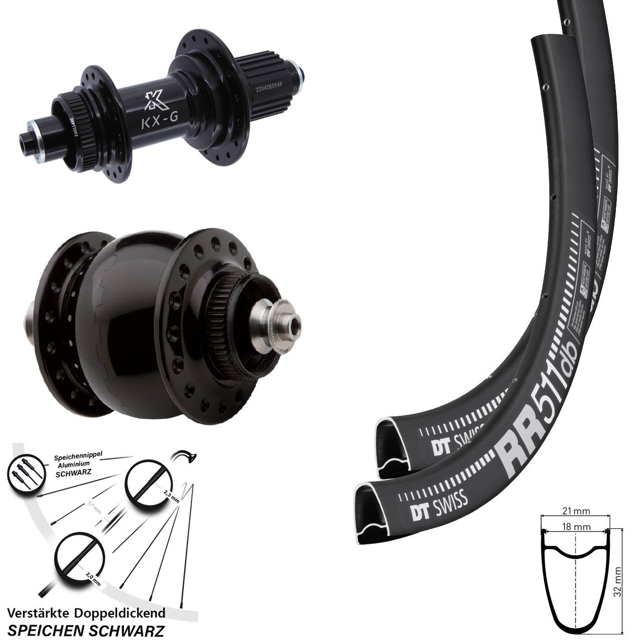 Centerlock Laufradsatz QR 28 Zoll DT Swiss RR511 KX-GS verstärkt SONdelux Micro Spline