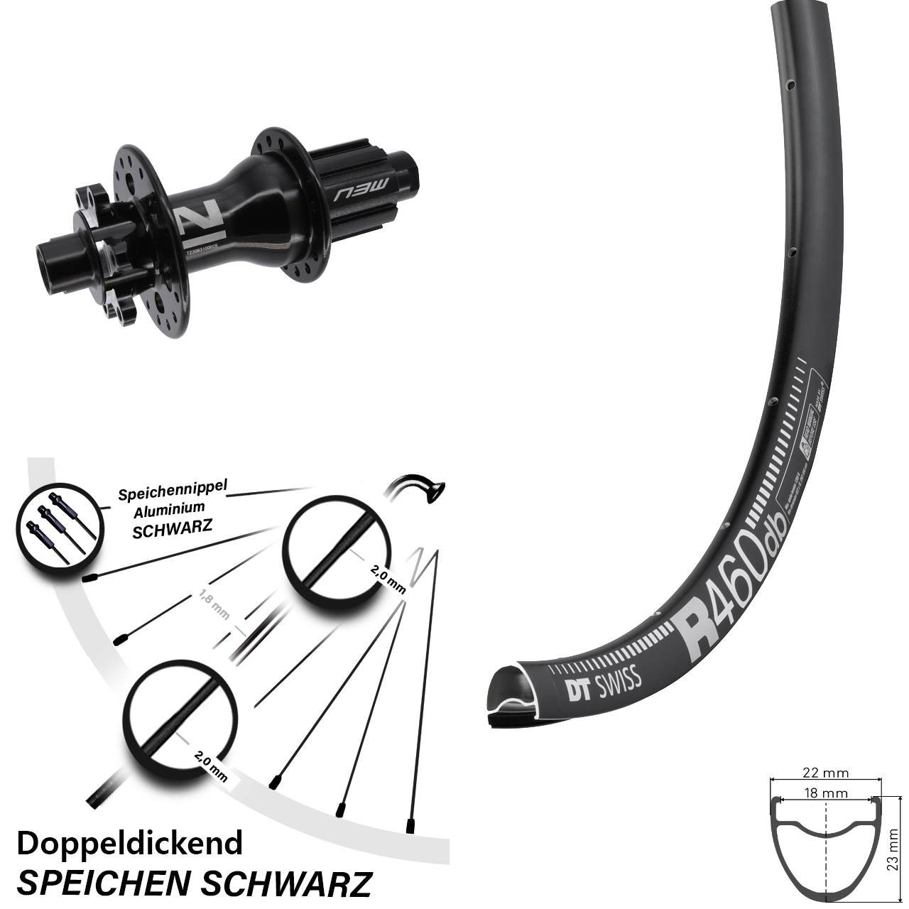 DT Swiss R 460 Novatec D792 28 Zoll Disc Laufrad 12x142 Campagnolo N3W