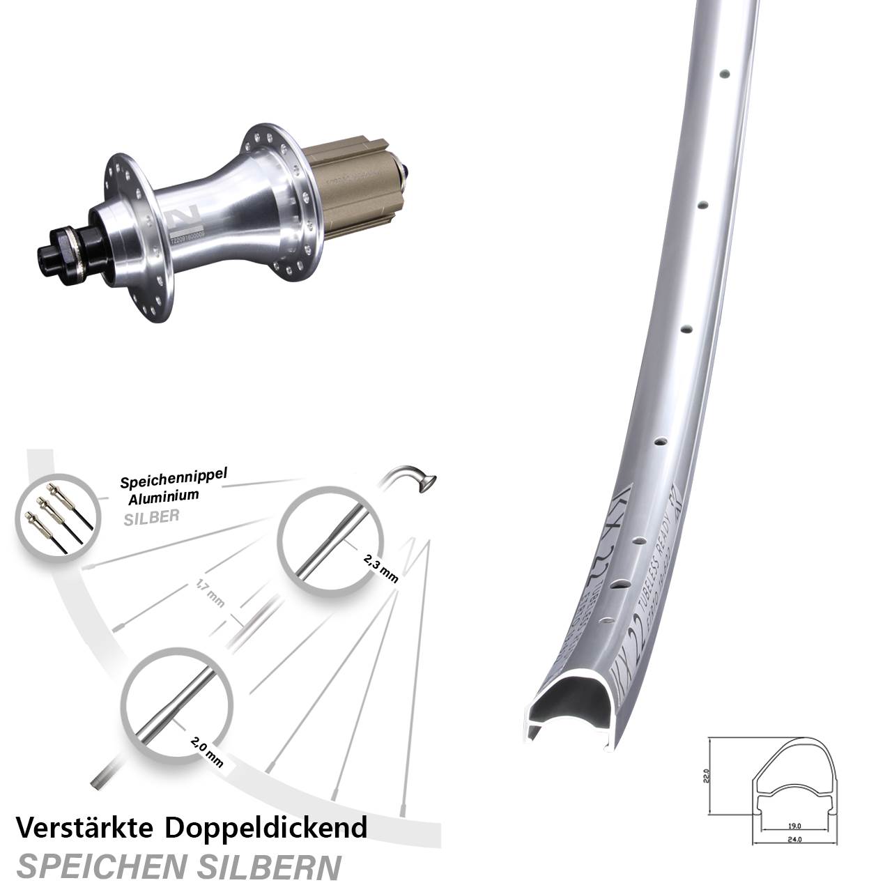 Hinterrad 28 Zoll KX 22 OS Novatec F162SB 8-12 fach Campagnolo 5x130