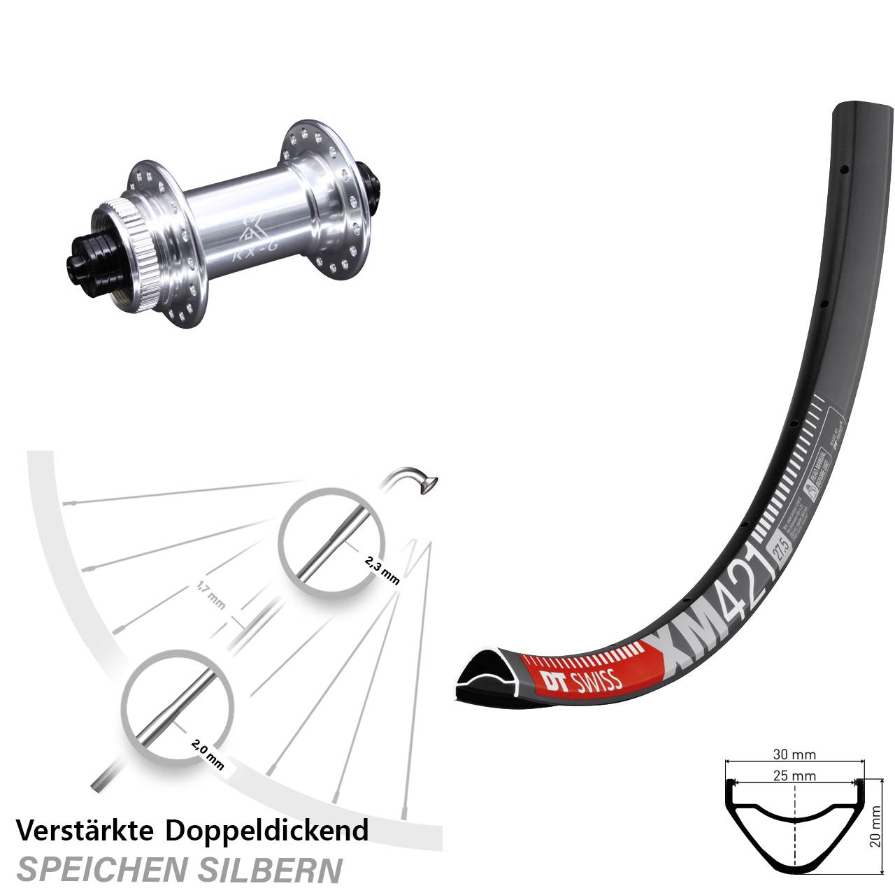Disc Laufrad 29 Zoll DT Swiss XM 421 KX-G QR