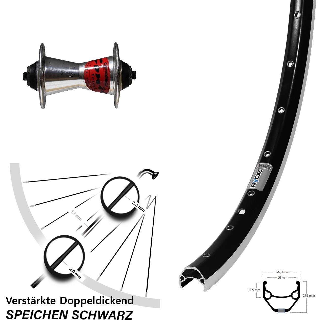 Vorderrad 27,5 Zoll Ryde ZAC 421 Formula QR