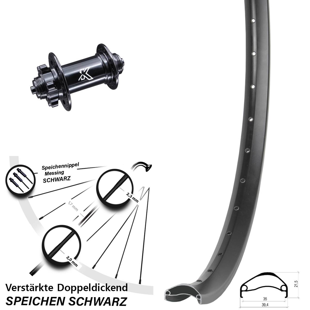 Disc Laufrad QR 29 Zoll Ambrosio E35 KX-M