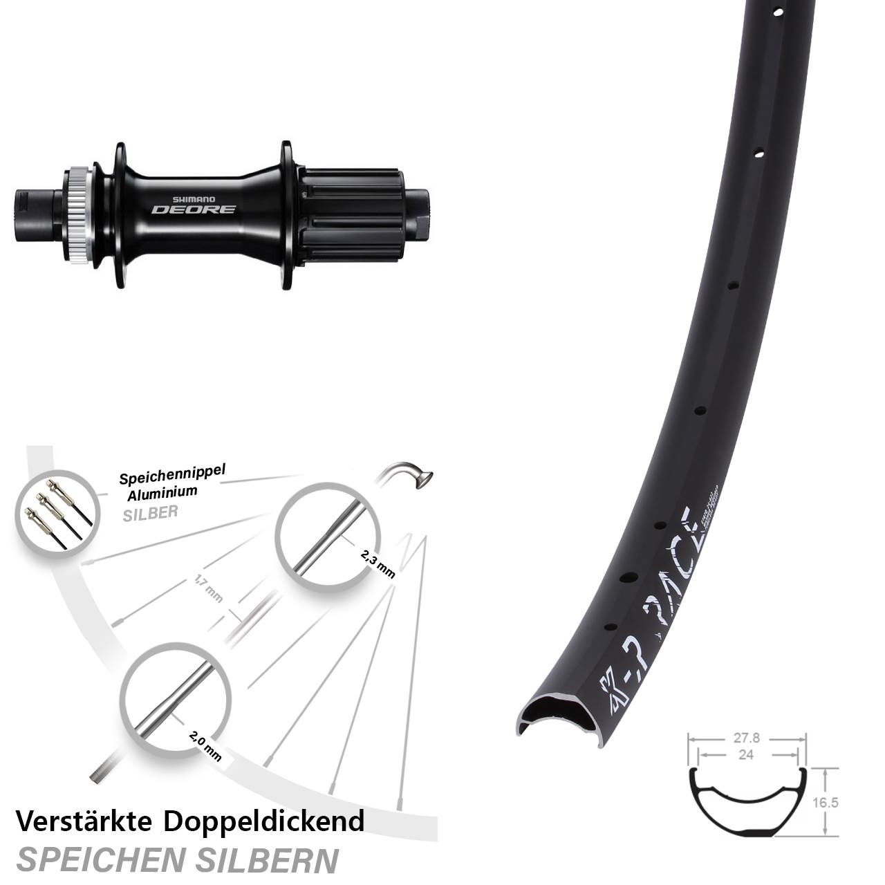 Disc Hinterrad 12x148 28-29 Zoll KX-R Race Shimano Deore 8-11 fach